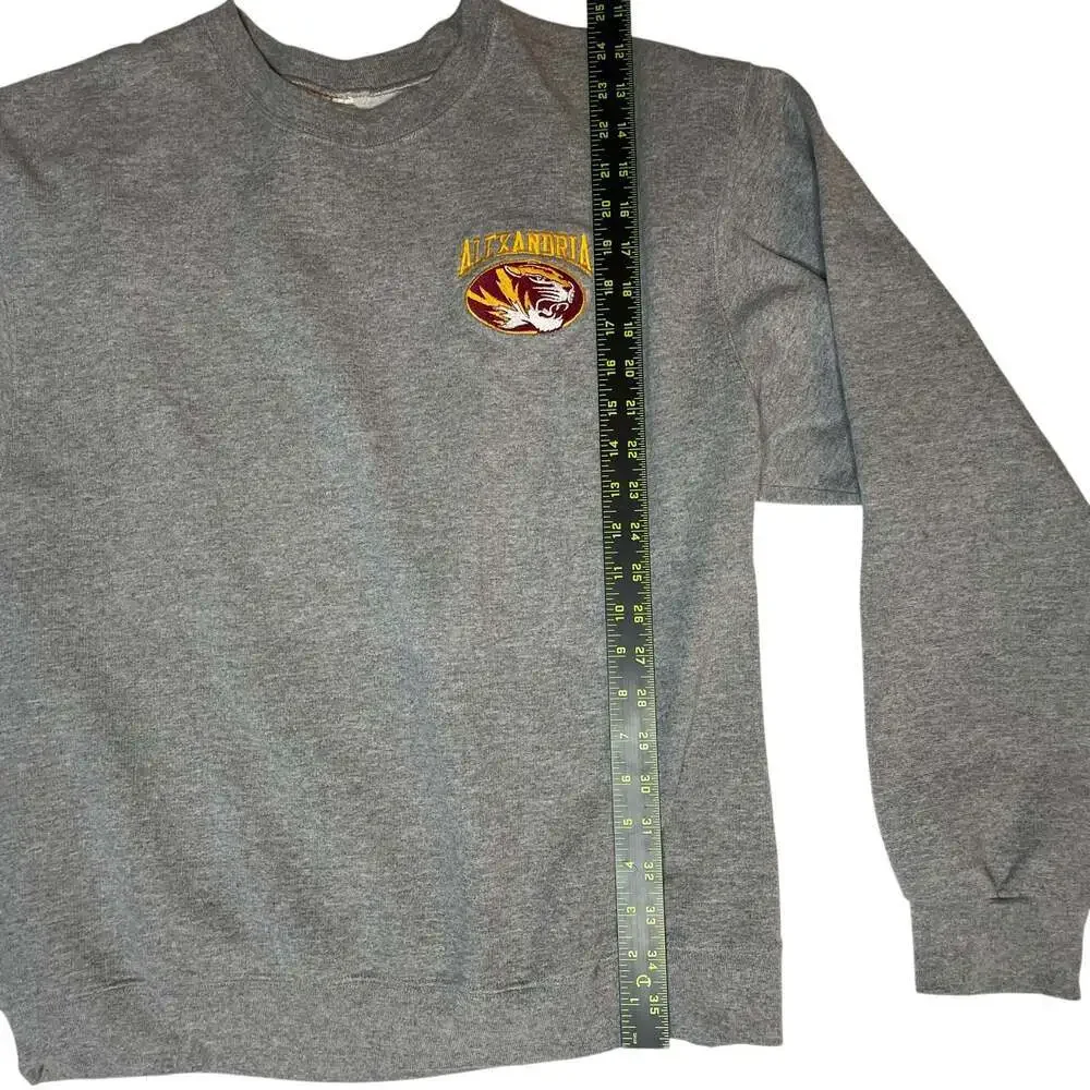 Alexandria Tigers Crewneck Sweatshirt L Gray Jerzees